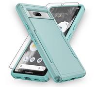 Asuwish Phone Case for Google Pixel 7A 5G 2023 with Tempered Glass Screen Protector Cover and Slim Thin Hybrid Full Body Protective Mobile Dual Layer Back Cell Accessories Pixel7A A7 Women Men Green