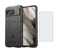 Asuwish Phone Case for Google Pixel 8 5G with Tempered Glass Screen Protector Cover and Slim Thin Hard Mobile Film Rugged TPU Protection Cell Accessories Protective Pixel8 Pixle Eight Women Men Black