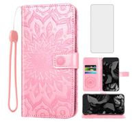 Asuwish Phone Case for Google Pixel 9/9 Pro Wallet with Tempered Glass Screen Protector and Sunflower Leather Slim Flip Cover Card Holder Stand Cell Accessories Pixel9 9Pro Nine 5G Women Rose Gold