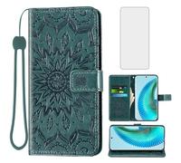 Asuwish Phone Case for Honor Magic 6 Lite 5G/Honor X9b/X50 Wallet with Tempered Glass Screen Protector and Sunflower Leather Slim Flip Cover Card Holder Stand Cell Magic6 6Lite HonorX9b Men Dark Green