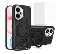 Asuwish Phone Case for Huawei Honor 400 5G with Tempered Glass Screen Protector and Magnetic Ring Holder Kickstand Cover Protective Slim Cell Accessories Hawaii Honor400 G5 2025 Women Men Black