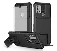 Asuwish Phone Case for Moto G30/G20/G10/10 Power 2021 with Screen Protector and Slide Camera Cover Kickstand Stand Protective Cell MotoG30 MotoG20 MotoG10 Motorola G 30 20 G10Power Women Men Black