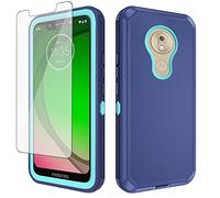 Asuwish Phone Case for Moto G7 Play/MotoG7 Optimo XT1952DL/Tmobile Revvlry with Screen Protector and Cell Cover Hybrid Shockproof Protective Accessories Motorola MotoG7Play Moto7 G 7 7G G7Play Blue