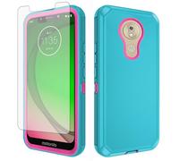 Asuwish Phone Case for Moto G7 Play/MotoG7 Optimo XT1952DL/Tmobile Revvlry with Screen Protector Cell Cover Hybrid Shockproof Protective Accessories Motorola MotoG7Play Moto7 G 7 7G G7Play Light Green