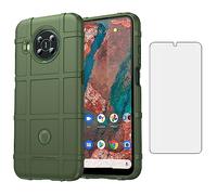 Asuwish Phone Case for Nokia X10/X20 with Tempered Glass Screen Protector Cover and Slim Thin Hard Mobile Film Rugged TPU Rubber Cell Accessories Protective NokiaX10 10X NokiaX20 5G Women Men Green