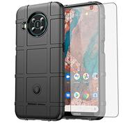 Asuwish Phone Case for Nokia X10/X20 with Tempered Glass Screen Protector Cover and Slim Thin Hard Mobile Film Rugged Protection Cell Accessories Protective NokiaX10 10X NokiaX20 5G Women Men Black