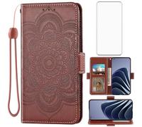 Asuwish Phone Case for OnePlus 10 Pro One Plus 10Pro 5G Wallet Cover with Tempered Glass Screen Protector and Flip Credit Card Holder Cell Accessories On 1Plus 1 + Plus10 1+ Pro Ten Women Men Brown