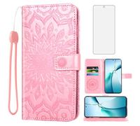 Asuwish Phone Case for OnePlus Nord CE4 Lite 5G Wallet with Screen Protector and Sunflower Leather Slim Flip Cover Card Holder Stand Cell Accessories One Plus 1 1plus ce 4 4lite CPH2621 Rose Gold