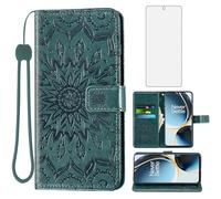 Asuwish Phone Case for OnePlus Nord N30 5G/CE 3 Lite Wallet with Tempered Glass Screen Protector Leather Slim Flip Cover Card Holder Stand Cell OPPO K11x/One Plus 1 1+ N 30/CE3 Women Men Dark Green