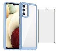 Asuwish Phone Case for Samsung Galaxy A13 4G/5G with Tempered Glass Screen Protector Cover and Cell Accessories Slim Soft TPU Silicone Mobile Rubber A04s M13 G5 A 13 LTE 13A 2022 Women Men Clear Blue