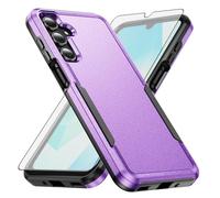 Asuwish Phone Case for Samsung Galaxy A16 5G/4G with Tempered Glass Screen Protector Cover and Slim Thin Hybrid Full Body Protective Mobile Dual Layer Back Soft Cell Accessories A 16 Women Men Purple