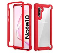 Asuwish Phone Case for Samsung Galaxy Note 10 5G Cover Rugged Shockproof Hard Drop Proof Full Body Protective Heavy Duty Hybrid Dual Layer Cell Accessories Note10 Notes 10s Ten Not S10 Women Men Red