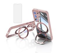 Asuwish Phone Case for Samsung Galaxy S23 5G with Tempered Glass Screen Protector Cover and Ring Holder Kickstand Protective Hybrid Cell Accessories S 23 23S GS23 G5 SM-S911U 6.1 inch Women Men Pink