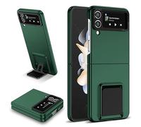 Asuwish Phone Case for Samsung Galaxy Z Flip 4 5G 2022 with Camera Cover Kickstand Stand Slim Soft Hard Hybrid Back Full Body Dual Layer Protection Cell Accessories ZFlip4 Z4 Flip4 4Z Women Men Green