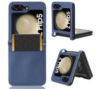 Asuwish Phone Case for Samsung Galaxy Z Flip 5 5G 2023 Cover and Cell Accessories with Card Holder Slot Protective Soft TPU Slim Thin Rubber ZFlip5 Z5 G Flip5 5Z G5 256GB Five F731U Women Men Blue
