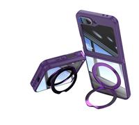 Asuwish Phone Case for Samsung Galaxy Z Flip 5 5G / ZFlip 6 Cover and Ring Holder Kickstand Cell Accessories Slim Protective Hybrid ZFlip5 Z5 G Flip5 5Z ZFlip6 Z6 Flip6 6Z 2024 2023 Women Men Purple