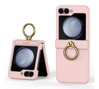 Asuwish Phone Case for Samsung Galaxy Z Flip 6 5G 2024 Cover and 360 Ring Holder Stand Kickstand Slim Hybrid Silicone Cell Accessories Dual Layer Protective ZFlip6 Z6 G Flip6 6Z Women Men Pink