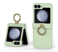 Asuwish Phone Case for Samsung Galaxy Z Flip 6 5G 2024 Cover and 360 Ring Holder Stand Kickstand Slim Hybrid Silicone Cell Accessories Dual Layer Protective ZFlip6 Z6 G Flip6 6Z Women Men Green