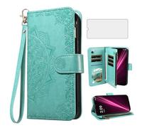 Asuwish Phone Case for T-Mobile Revvl 6/6X 5G Cell Wallet Cover with Screen Protector and Flip Credit Card Holder Stand Tmobile Revvl6 X Revvl6X T Mobile Revvl6X5G Revel Tmo Revell Rebel TCL Green