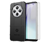 Asuwish Phone Case for Xiaomi Redmi 14C 5G/14 C 4G/A4/A3 Pro/14R/Poco C75 with Tempered Glass Screen Protector Cover and Slim Thin Hard Rugged Cell Accessories Protective C14 75C Lte Women Men Black