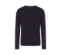 ASV Checked Jacquard Crewneck Jumper - male - Armani Exchange - Round-neck Knitwear - Blue - 2XL - Knitwear 2XL