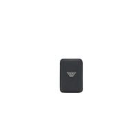 ASV Regenerated Saffiano Magnetic Card Holder - male - Emporio Armani - Wallets & Cardholders - Black - ONE SIZE - Accessories ONE SIZE