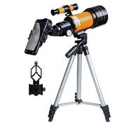 ASVIL 150X Refractive Astronomical Telescope with Phone Clip Outdoor HD Night Vision 150X Telescope Kids Student Present DIY Kit