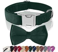 Asvin Dog Collar Velvet, With Bow Soft and Comfortable, Adjustable Dog Bow Tie, With Metal Quick Release Buckle, for Boys Girl Dog Wedding Collar Birthday, etc.