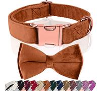 Asvin Dog Collar Velvet, With Bow Soft and Comfortable, Adjustable Dog Bow Tie, With Metal Quick Release Buckle, for Boys Girl Dog Wedding Collar Birthday, etc.