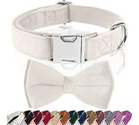 Asvin Dog Collar Velvet, With Bow Soft and Comfortable, Adjustable Dog Bow Tie, With Metal Quick Release Buckle, for Boys Girl Dog Wedding Collar Birthday, etc.