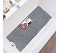 Asvin Extra Long Non Slip Shower & Bath Mat Runner 40x120cm Grey, Anti Mould Loofah for Bathroom Floors & Wet Rooms. OEKO-TEX 100 Certified, Phthalate Free, Machine Washable, Safe Elderly Kids Pets