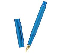 Asvine Blue Forest Fountain Pen Fine Nib, Classic Design with Converter and Metal Pen Case, The Light of Hope Serise