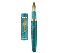 Asvine C2000#8 Stabilized Wood Fountain Pen Fine Nib Large Craft Unique Pattern with Converter Box Pen Box Collection Set Oasis