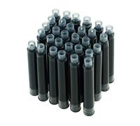 Asvine Hongdian Fountain Pen Ink Cartridges Black Color, Set of 30 Refill Ink Cartridges, 3.4 mm Bore Diameter
