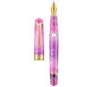 Asvine P20 Piston Fountain Pen, Stub Nib 1.1mm Calligraphy Art Drawing Gradual Purple Acrylic with Case Set