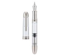 Asvine P36 Titanium Fountain Pen Piston Filling, Stub Nib 1.1mm Calligraphy Art Drawing Clear Demonstrator Acrylic with Case Set