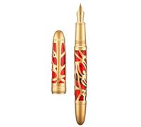 Asvine P80 Piston Filling Fountain Pen Fine Nib, Spider Skeleton Transparent Red Acrylic Pen Case and Wrench Set