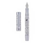 Asvine V169 Vacuum Filling Fountain Pen Medium Nib, Water Drop Skeleton Transparent Clear Acrylic Pen Case Set
