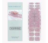 Asvnres Gel Strips for Nails Semi Cured Pink Cat Eyes with Glitter): Works with Any UV Nail Lamp, Salon Quality, Durable, Easy to Use, Cat Eye, Pink, 300ml Liquid