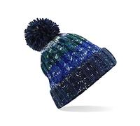 ASVP Shop Corkscrew Cable Knitted Bobble Hat Plain Mens Womens Beanie Warm Winter Pom Wooly Cap (Alpine Blues)