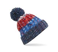 ASVP Shop Corkscrew Cable Knitted Bobble Hat Plain Mens Womens Beanie Warm Winter Pom Wooly Cap (Chilli Blues)