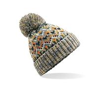 ASVP Shop Corkscrew Cable Knitted Bobble Hat Plain Mens Womens Beanie Warm Winter Pom Wooly Cap (Forager Fusion)