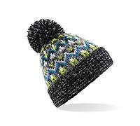 ASVP Shop Corkscrew Cable Knitted Bobble Hat Plain Mens Womens Beanie Warm Winter Pom Wooly Cap (Liquorice Zing)