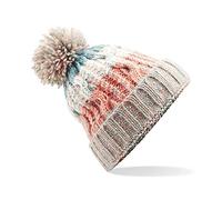 ASVP Shop Corkscrew Cable Knitted Bobble Hat Plain Mens Womens Beanie Warm Winter Pom Wooly Cap (Milkshake Mix)