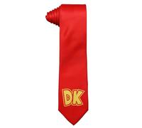 ASVP Shop DK Retro Gaming Fan Red Necktie - Bold Polyester Costume & Cosplay Accessory
