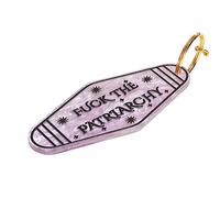 ASVP Shop Fuck The Patriarchy Feminist Keychain, Motel Keychain, Retro Keychain, Women Empowerment (Baby Pink)