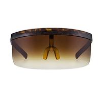 ASVP Shop Futuristic Oversize Shield Visor Sunglasses Flat Top Mirrored Mono Lens (Tortoise)