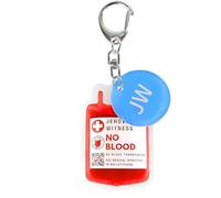 ASVP Shop Jehovah's Witness No Blood Transfusion Key Chain, Ministry Supplies for JW Gifts, Multi, 3.6cm x 5.1cm