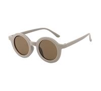 ASVP Shop Kids Girls Boys Children Cute Round Retro Sunglasses Shades (Light Brown)