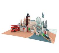 ASVP Shop London Skyline Pop-Up Greeting Card, Handcrafted 3D Card Featuring Iconic Landmarks, Perfect for London Lovers, All Occasions